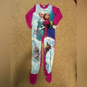 Disney Frozen Blanket Sleeper Kids One-Piece Footie Pajamas Medium 7-8